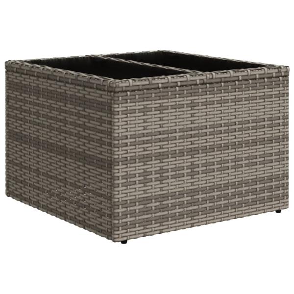 9-teiliges Gartensofa-Set mit Kissen, grau, Polyrattan