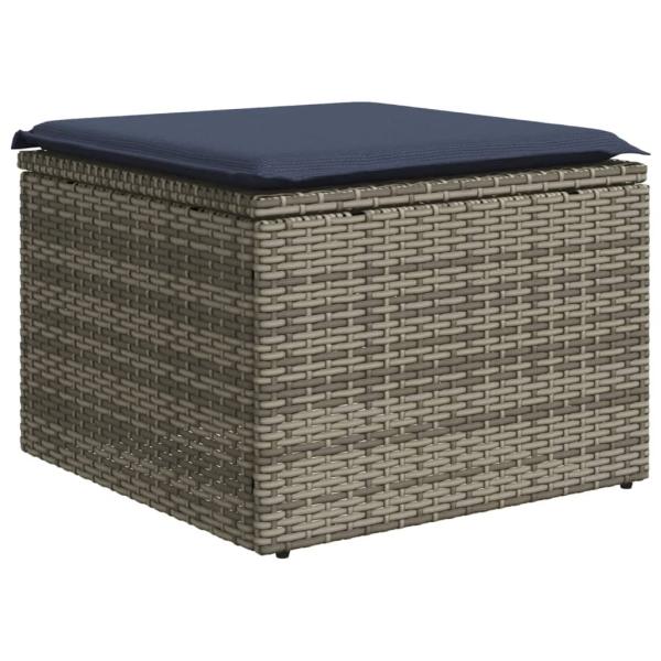 ARDEBO.de - 8-teiliges Gartensofa-Set mit Kissen, grau, Polyrattan