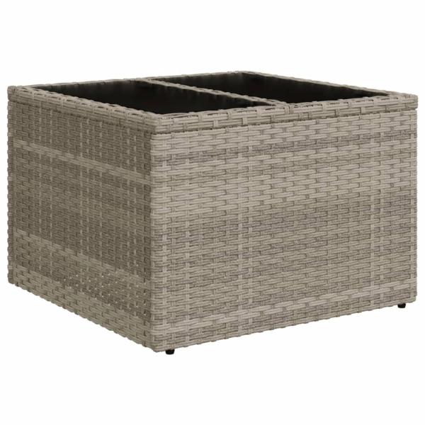 10-teiliges Gartensofa-Set mit Kissen, grau, Polyrattan