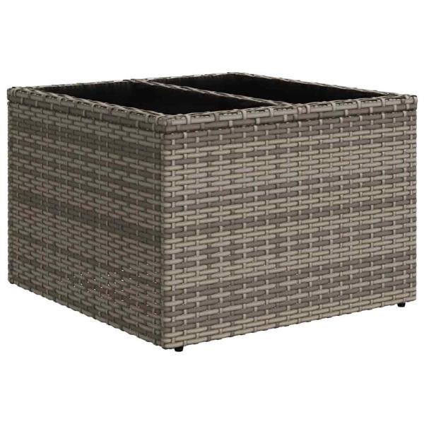 9-teiliges Gartensofa-Set mit Kissen, grau, Polyrattan