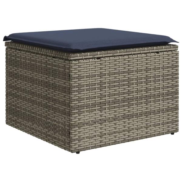 11-teiliges Gartensofa-Set mit Kissen, grau, Polyrattan