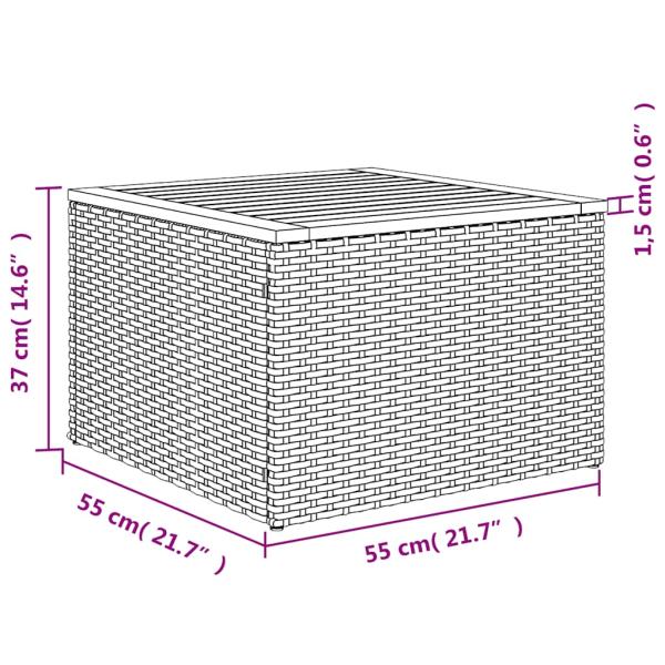 14-teiliges Gartensofa-Set mit Kissen, schwarzes Polyrattan