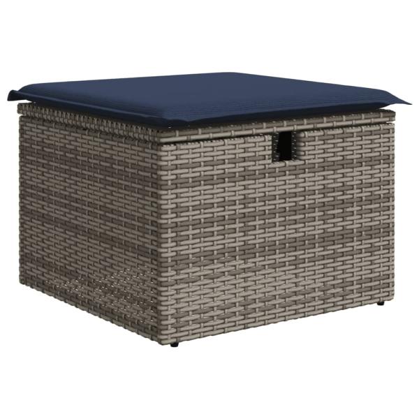 7-teiliges Gartensofa-Set mit Kissen, grau, Polyrattan