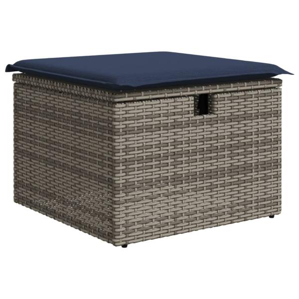7-teiliges Gartensofa-Set mit Kissen, grau, Polyrattan
