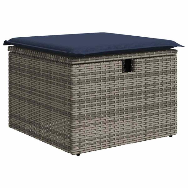 7-teiliges Gartensofa-Set mit Kissen, grau, Polyrattan