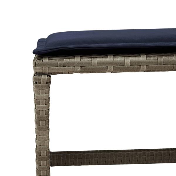 11-teiliges Garten-Ess-Set mit Kissen, grau, Polyrattan