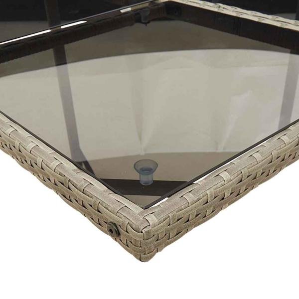 11-teiliges Garten-Ess-Set mit Kissen, grau, Polyrattan