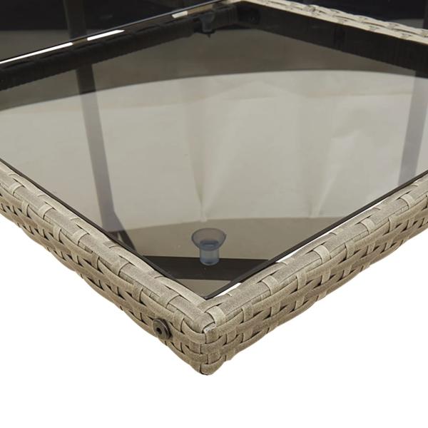 7-teiliges Garten-Ess-Set mit Kissen, grau, Polyrattan