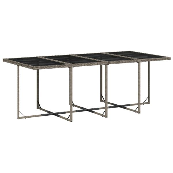 13-teiliges Garten-Ess-Set mit Kissen, grau, Polyrattan