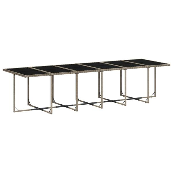 17-teiliges Garten-Ess-Set mit Kissen, grau, Polyrattan