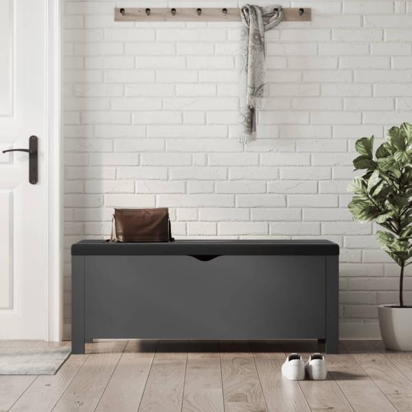 ARDEBO.de - Aufbewahrungsbox mit Kissen Grau 105x40x45 cm
