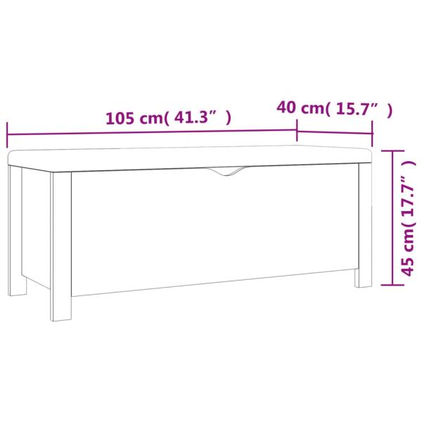 Aufbewahrungsbox mit Kissen Weiß & Sonoma Eiche 105x40x45 cm