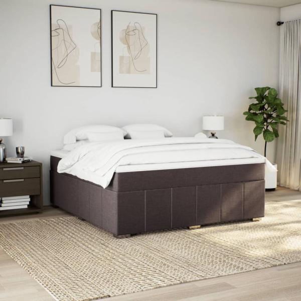 Boxspringbett mit Matratze Dunkelbraun 180x200 cm Stoff