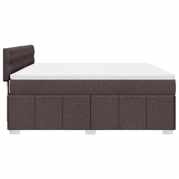 ARDEBO.de - Boxspringbett mit Matratze Dunkelbraun 180x200 cm Stoff
