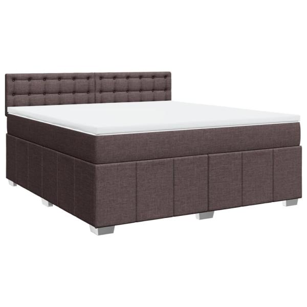 ARDEBO.de - Boxspringbett mit Matratze Dunkelbraun 180x200 cm Stoff