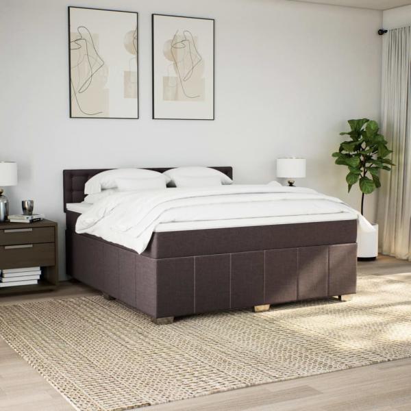 Boxspringbett mit Matratze Dunkelbraun 180x200 cm Stoff