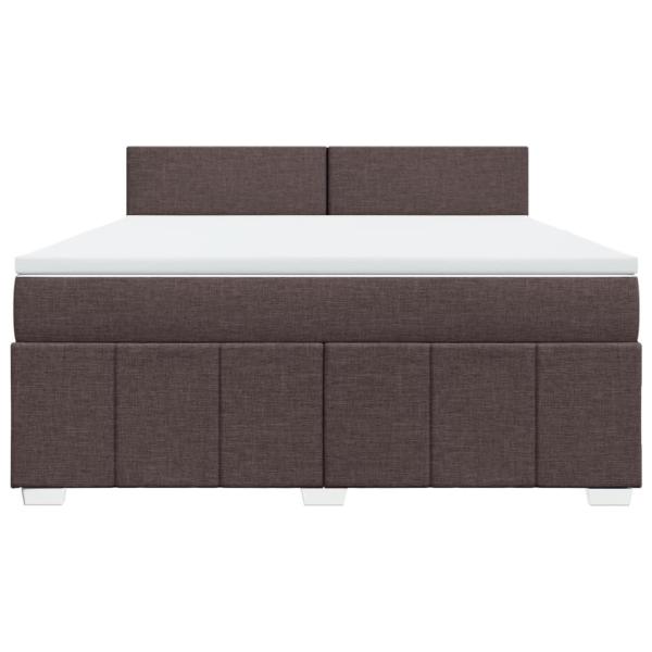 Boxspringbett mit Matratze Dunkelbraun 180x200 cm Stoff