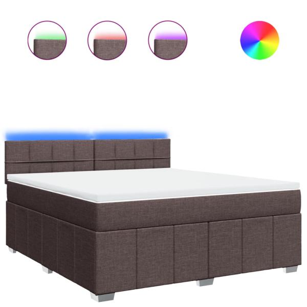 Boxspringbett mit Matratze Dunkelbraun 180x200 cm Stoff