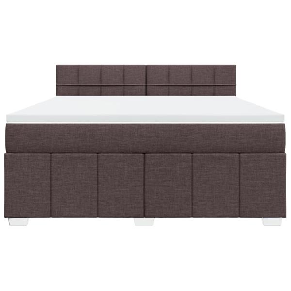 Boxspringbett mit Matratze Dunkelbraun 180x200 cm Stoff