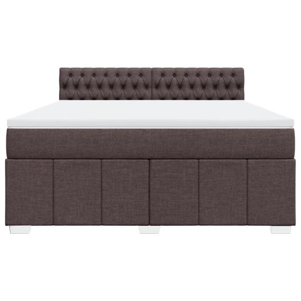Boxspringbett mit Matratze Dunkelbraun 180x200 cm Stoff