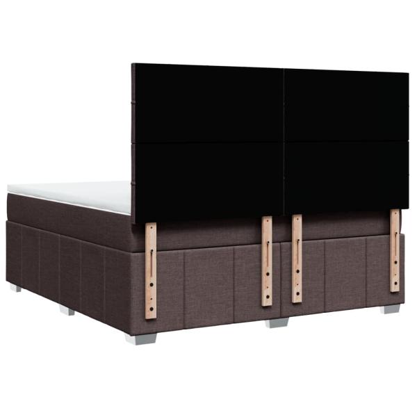 Boxspringbett mit Matratze Dunkelbraun 180x200 cm Stoff