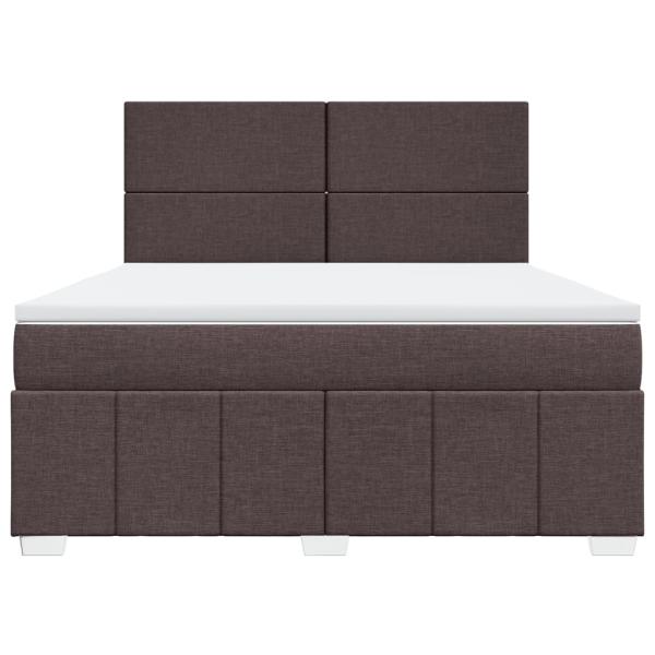 Boxspringbett mit Matratze Dunkelbraun 180x200 cm Stoff