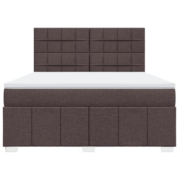 Boxspringbett mit Matratze Dunkelbraun 180x200 cm Stoff