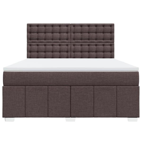 Boxspringbett mit Matratze Dunkelbraun 180x200 cm Stoff