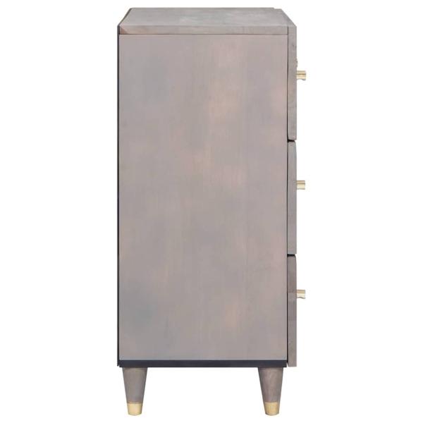 Sideboard 2 pcs Grau 60 x 33.5 x 75 cm Massivholz Mango
