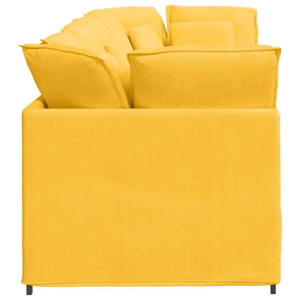 Modulares Sofa mit Kissen Cordstoff Hellgelb