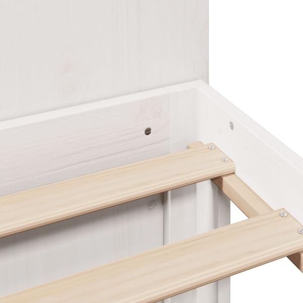 Regalbett ohne Matratze Weiß 160x200cm Massivholz Kiefer