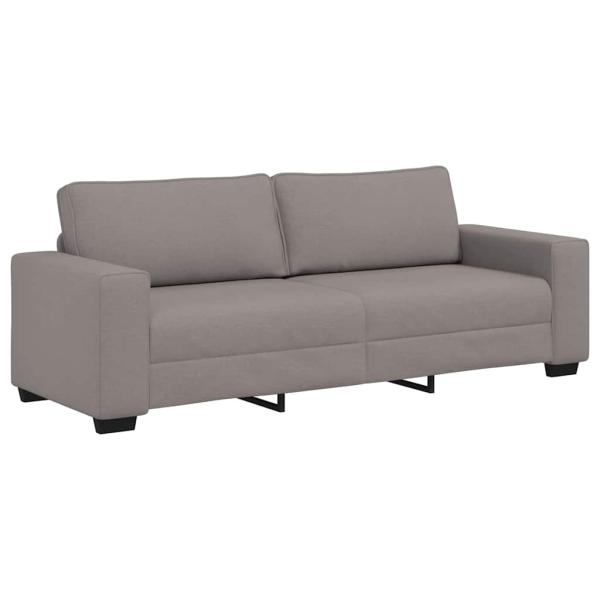 3-teiliges Sofa-Set mit Kissen, taupefarbener Stoff