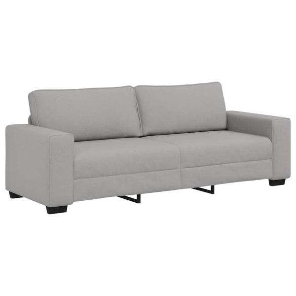 3-teiliges Sofa-Set mit Kissen, wolkengrauer Stoff