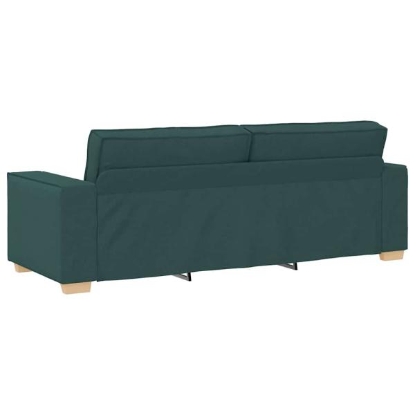 2-teiliges Sofa-Set mit Kissen, dunkelgrüner Stoff
