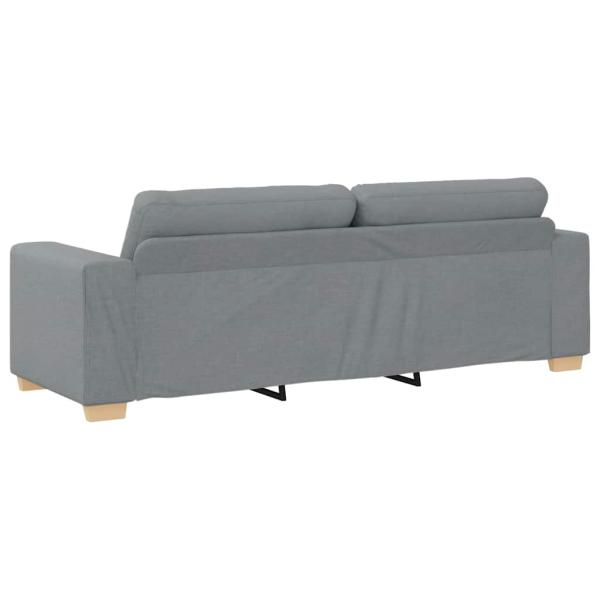 2-teiliges Sofa-Set mit Kissen, hellgrauer Stoff