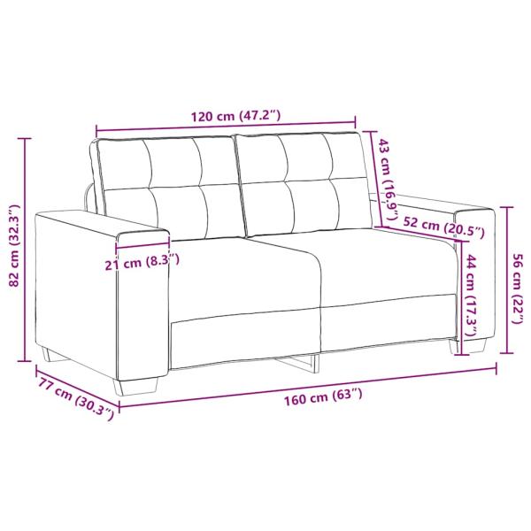 2-teiliges Sofa-Set mit Kissen, hellgrauer Stoff