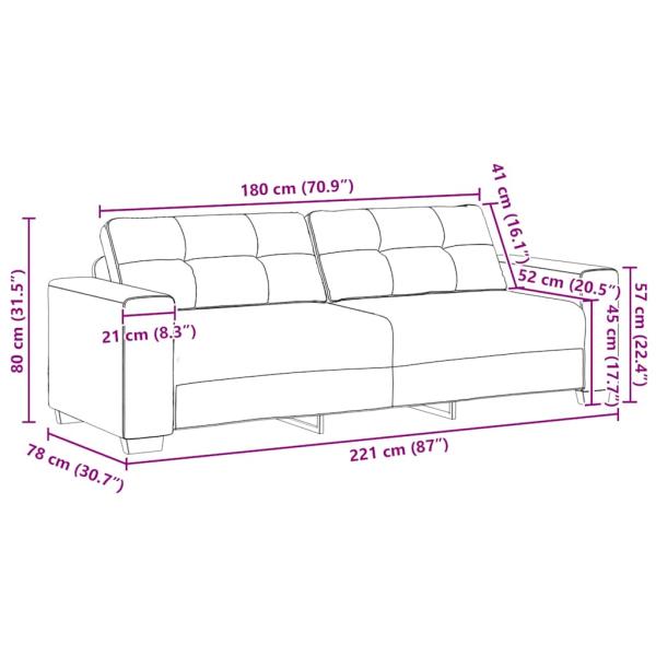 2-teiliges Sofa-Set mit Kissen, hellgrauer Stoff