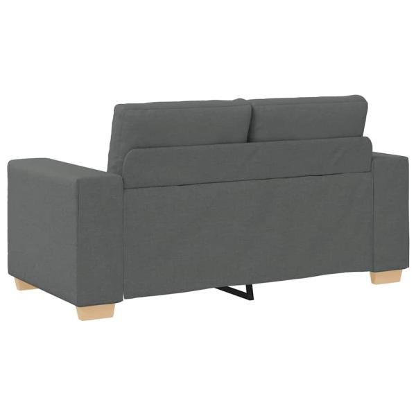 2-teiliges Sofa-Set mit Kissen, dunkelgrauer Stoff