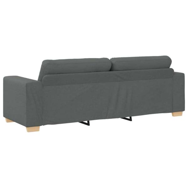 2-teiliges Sofa-Set mit Kissen, dunkelgrauer Stoff
