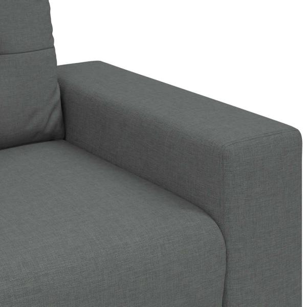 2-teiliges Sofa-Set mit Kissen, dunkelgrauer Stoff