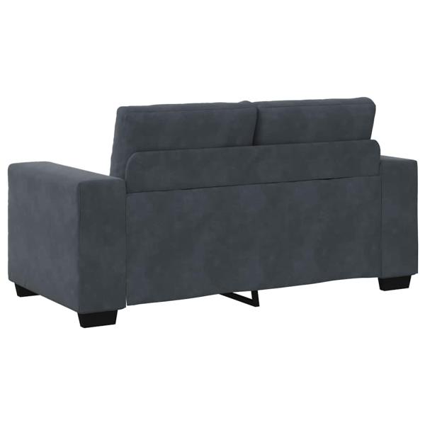 2-teiliges Sofa-Set mit Kissen, dunkelgrauer Samt