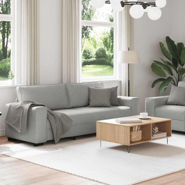 2-teiliges Sofa-Set mit Kissen, wolkengrauer Stoff