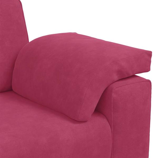 2-teiliges Sofa-Set mit Kissen, weinroter Samt