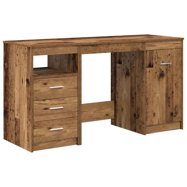 Schreibtisch mit Unterschrank Altholz Holzwerkstoff