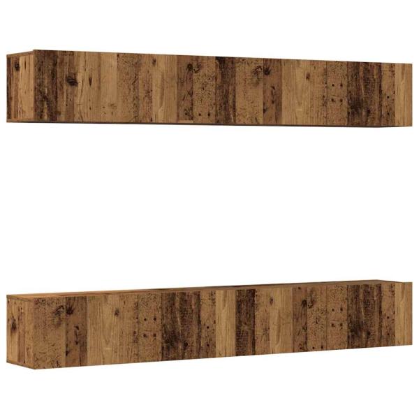 4-teiliges TV-Wandschrank-Set Altholz 100x30x30 cm