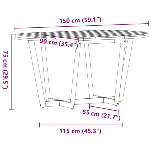 5-teiliges Garten-Ess-Set aus Massivholz Akazie