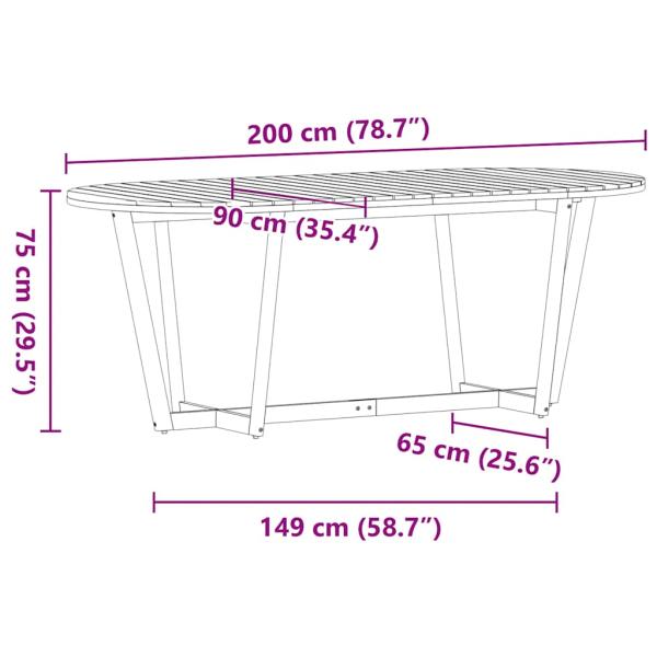 7-teiliges Garten-Ess-Set aus Massivholz Akazie