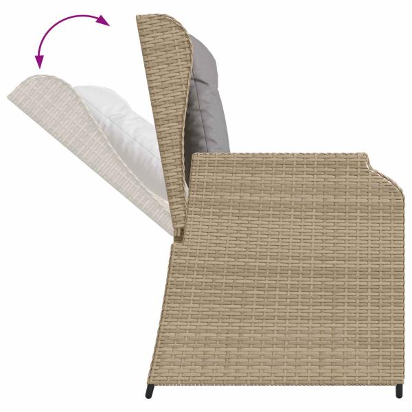 Gartenbank mit Kissen Beige Poly Rattan