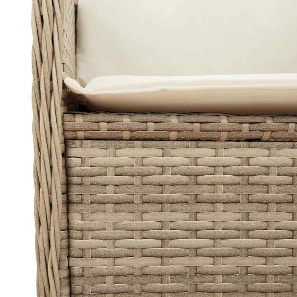 Gartenbank mit Kissen Beige Poly Rattan
