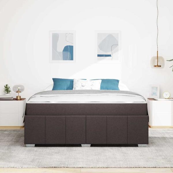 Bettgestell mit Matratze Dunkelbraun 180 x 200 cm Stoff